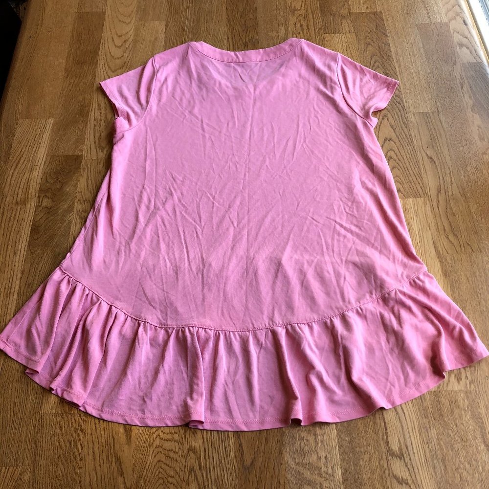 Chelsea28 Pink Ruffle Hem Tunic Top Size Small - Picture 5 of 10